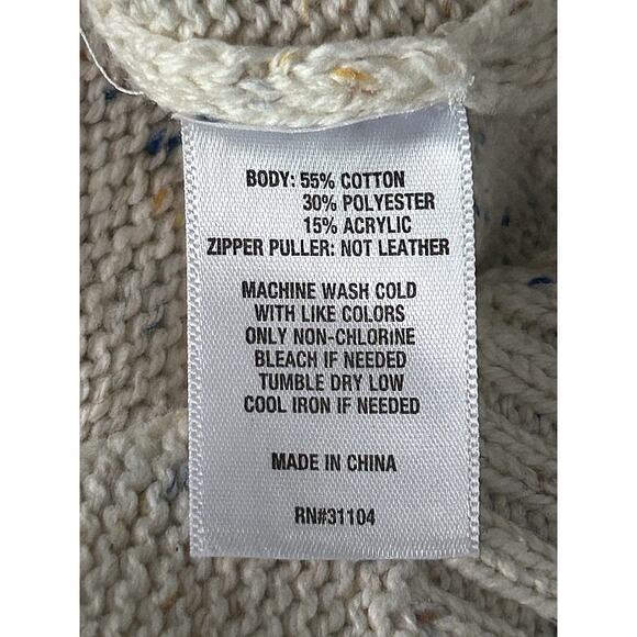 NWT Crown & Ivy Donegal 1/4 Quarter Zip Ivory Dish Sweater Men's Large - Picture 6 of 6